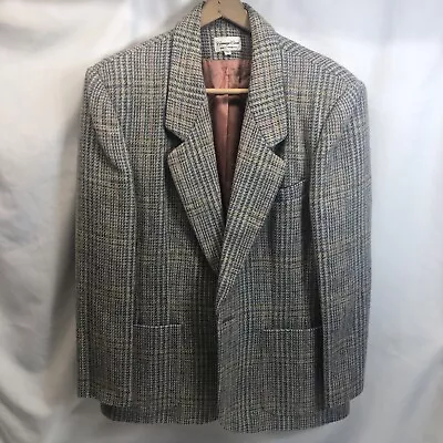 Vintage Carriage Court Suit Jacket Size 14 Mens Pastel Harris Tweed Pure Wool • $45