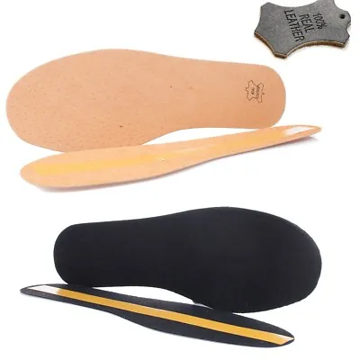 Natural Thin Leather Shoe Insoles Unisex Self-adhesive Genuine Inner Sole • £3.99