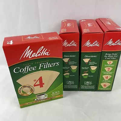 400 (4x100) Melitta Super Premium Cone Coffee Filters #4 Natural Brown Made USA • $18