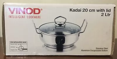 Vinod Stainless Steel Kadhai – Tempered Glass Lid • $22.99