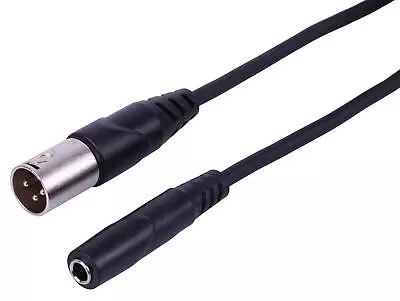 XLR To 1/4 Jack Cable 3 Pin Male To Female 6.35mm Stereo Socket Lead 0.3m • £6.99