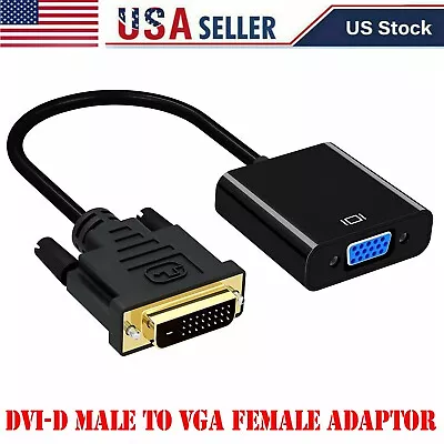 1080p Active Cable Adapter Converter DVI-D 24+1 Pin Male To VGA 15 Pin Female US • $8.45