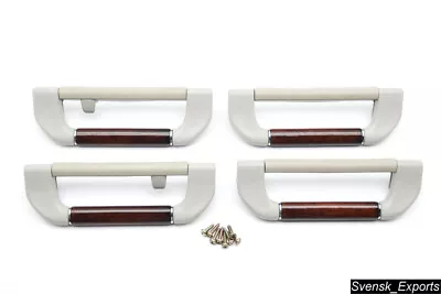 BMW E38 Individual OEM Burl WOOD Grey Headliner Ceiling Pull Handles Grab 750iL • $225