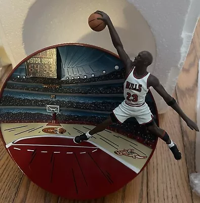 Michael Jordan ~ Breaking The Records High Flyer Sculptural Collection Plate 3D • $34.99