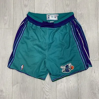 $110 • Buy Vintage 90s Authentic Charlotte Hornets Starter Shorts NBA Hat Jacket Snapback