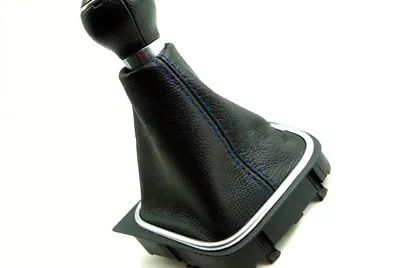 Manual Shift Boot Leather Synthetic For VW Jetta Vento Bora 05-12 Blue Stitch • $28.99
