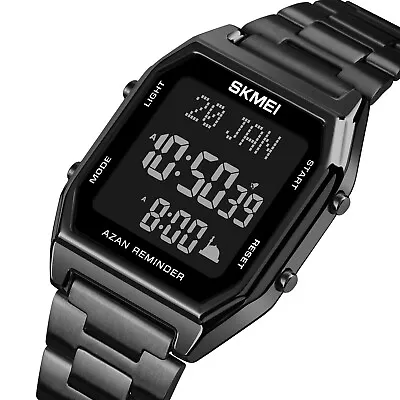 £19.99 • Buy SKMEI Men Qibla AZAN Watch LED  Digital City Data Waterproof Wristwatch 1763 C