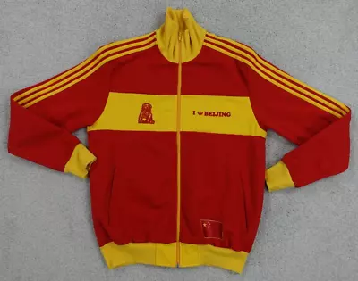 Vintage Adidas I Love Beijing Track Jacket Men Large Red Full Zip China Olympics • $69.99