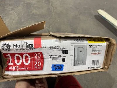 $79 • Buy New Ge 100 Amp Main Breaker  20 Space 240v/120v Panelboard Panel Load Center