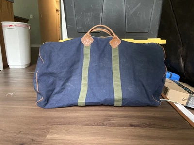 $99.99 • Buy Vintage LL Bean Boat And Tote Canvas Duffle Bag With Leather Handles