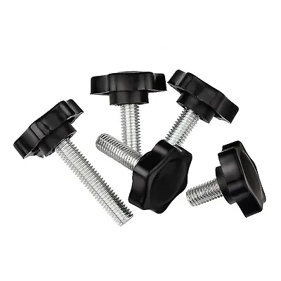 M4 M5 M6 M8 M10 M12 Black Plastic Star Shaped Thumb Screws Hand Grip Knob Bolts • £100.14