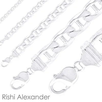 Real Solid 925 Sterling Silver Mens Mariner Chain Link Bracelet Or Necklace  • $3.99