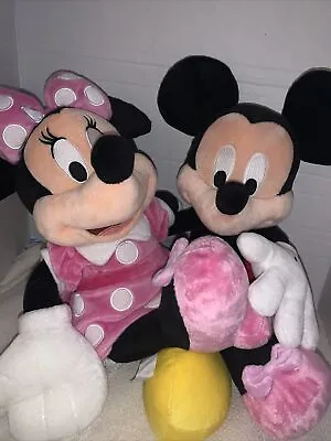 Disneyland Store Mickey And Minnie Mouse Floppy  Plush 17  New From Disney Gift • $22