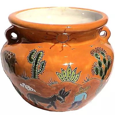 Mexican Handmade Garden Pottery Talavera Ceramic Desert Pot • $69.99