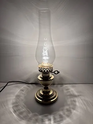 Vintage Electric Brass Hurricane Lamp • $35