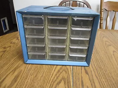 Vintage 15 Drawer Akro Mils Metal Parts Cabinet Craft Storage Organizer • $34.99