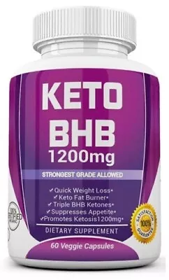 KETO BHB 1200mg PURE Ketone FAT BURNER RAPID Weight Loss Diet Pills Ketosis • $6.95