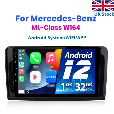 For Mercedes Benz W164 GL320 ML350 X164 9 Android12 Car Radio SAT NAV 1+32GB RDS • £129.99