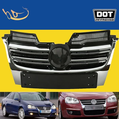 $88.59 • Buy For 2005-2010 06 07 08 09 VW Volkswagen Jetta MK5 Front Grille Grill Chrome Trim