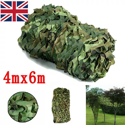 6m Camouflage Net Camo Netting Camping Shooting Hunting Army Hide Woodland Cover • £9.79