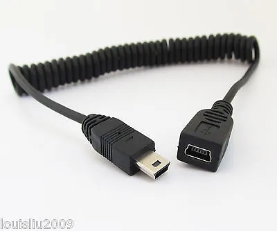 10x 30cm Mini USB 5P 2.0 Male To Female Extension Spring Retractable Data Cable • $14.90