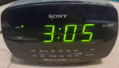 Sony Dream Machine Radio Alarm Clock Buzzer Digital Display Grey Icf-c111 • $41.95