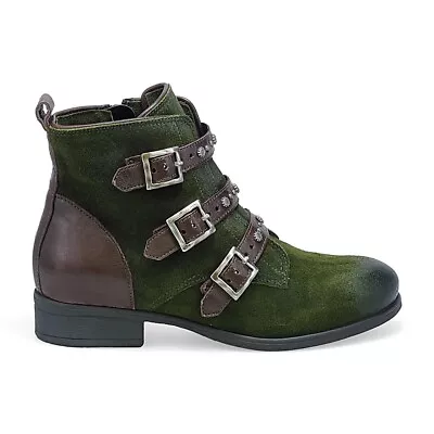 New Miz Mooz Leather Buckled Ankle Boots Sherri Forest Ankle Boots Size US 8.5-9 • $68.99