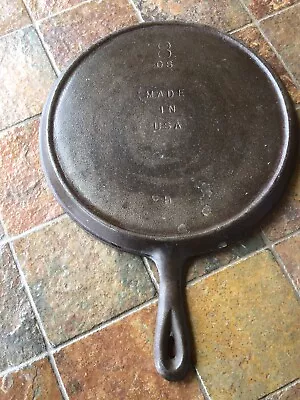 Vintage Cast Iron #8 OS Griddle “made In USA” Cleaned No Spin • $39