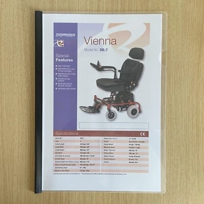 £9.35 • Buy Manual + Extra Info For The Vienna Powerchair - SUL-7 -Shoprider Roma Wheelchair