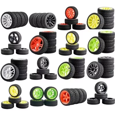 1/10 Onroad Touring Rc Car Wheels & Rubber Tires Set For Tamiya Tt01 Tt02 Tt01e • $33.98