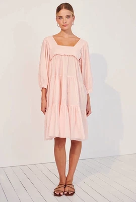 $130 • Buy Apartment Clothing Serena Tiered Dress Pink