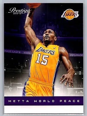 2012-13 Panini Prestige Basketball Metta World Peace Ron Artest La Lakers #144 • $1.25