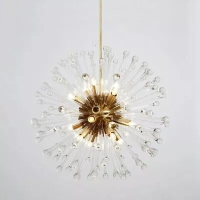 1950's Mid Century Hand Blown Italian Murano Glass Crystal Dandelion Chandelier • $620.99