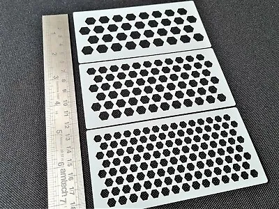 £8.75 • Buy Set Of 3pcs Hexagon Pattern Stencils Different Sizes Face Airbrush Paint Carbon