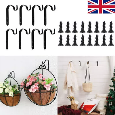 8Pcs Small Outdoor Garden Hooks Hanging Plant Hanger Hook Basket Pot Bracket • £2.99