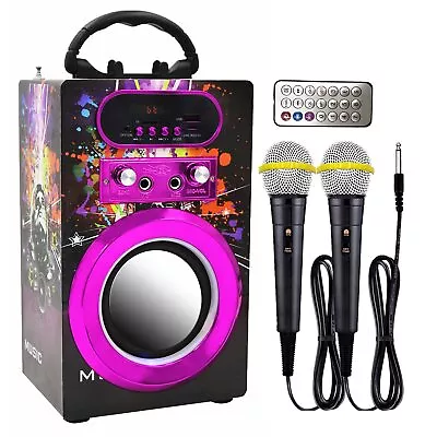 IndeCool Bluetooth Karaoke Machine With 2 Microphones Remote Control Wireless • $52.12