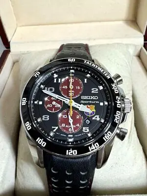 SEIKO Sportura FC Barcelona Collaboration Quartz Wristwatch 7T62-0KV0 • $429.73