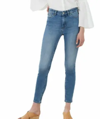 Mih Bridge Skinny Crop Jeans Womens 24 Blue High Rise Ankle Stonewash Pants • $29.98