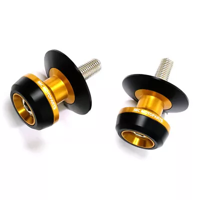 Gold Twall CNC Racing Swingarm Spools M10 For ZX-10R Ninja 04 05 06 07 08 09 10 • $32.28