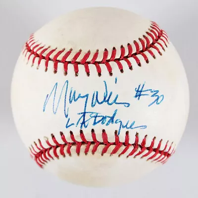 Maury Wills Signed Baseball Inscribed  L.A. Dodgers  - COA JSA • $110.50