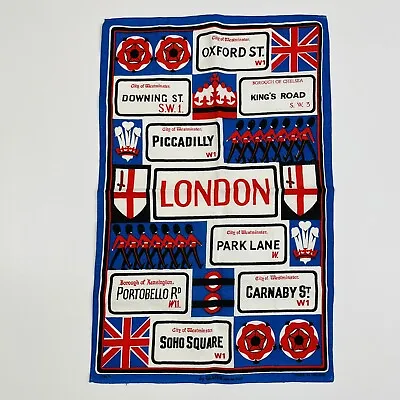 Vtg Ulster LONDON Streets Irish Linen Kitchen Tea Towel Downing Piccadilly Kings • $11