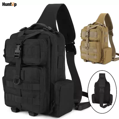 Tactical Chest Bag Backpack Men's Molle Crossbody Sling Messenger Shoulder Pack • £20.45