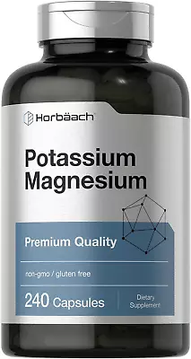 Potassium Magnesium Supplement | 240 Capsules | Non-Gmo & Gluten Free | • $13.32