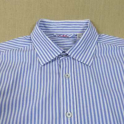 £16.95 • Buy Boden Mens Shirt Size 17.5 Collar Blue & White Striped Cotton Double French Cuff