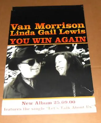 Van Morrison Linda Gail Lewis You Win Again Poster Original Promo 30x20 RARE • $15.95