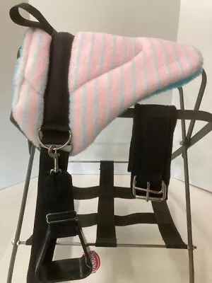 Miniature Horse / Sm Pony Bareback Pad Childrens Saddle Turquoise - Pink - Cinch • $45.99