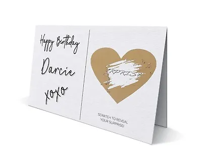 Personalised Birthday Scratch Off Reveal Surprise Card Gift Reveal Card • £2.99