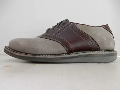 Vintage Bass Saddle Shoes Brown Genuine Leather Suede Oxford EXCELLENT CONDITION • $38