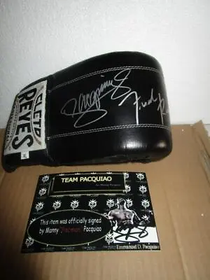 MANNY PACQUIAO Freddie Roach Cleto Reyes 1 PC Right GLOVE ORIGINAL AUTOGRAPH • $450