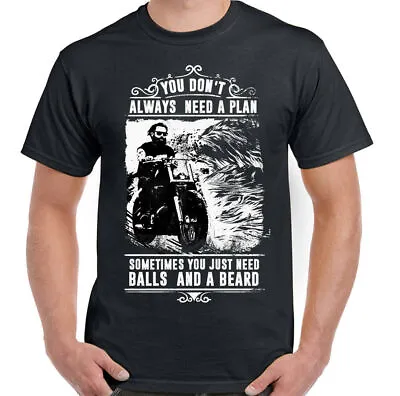 Balls & A Beard Mens Funny Biker T-Shirt Motorbike Motorcycle Cafe Racer • £6.99